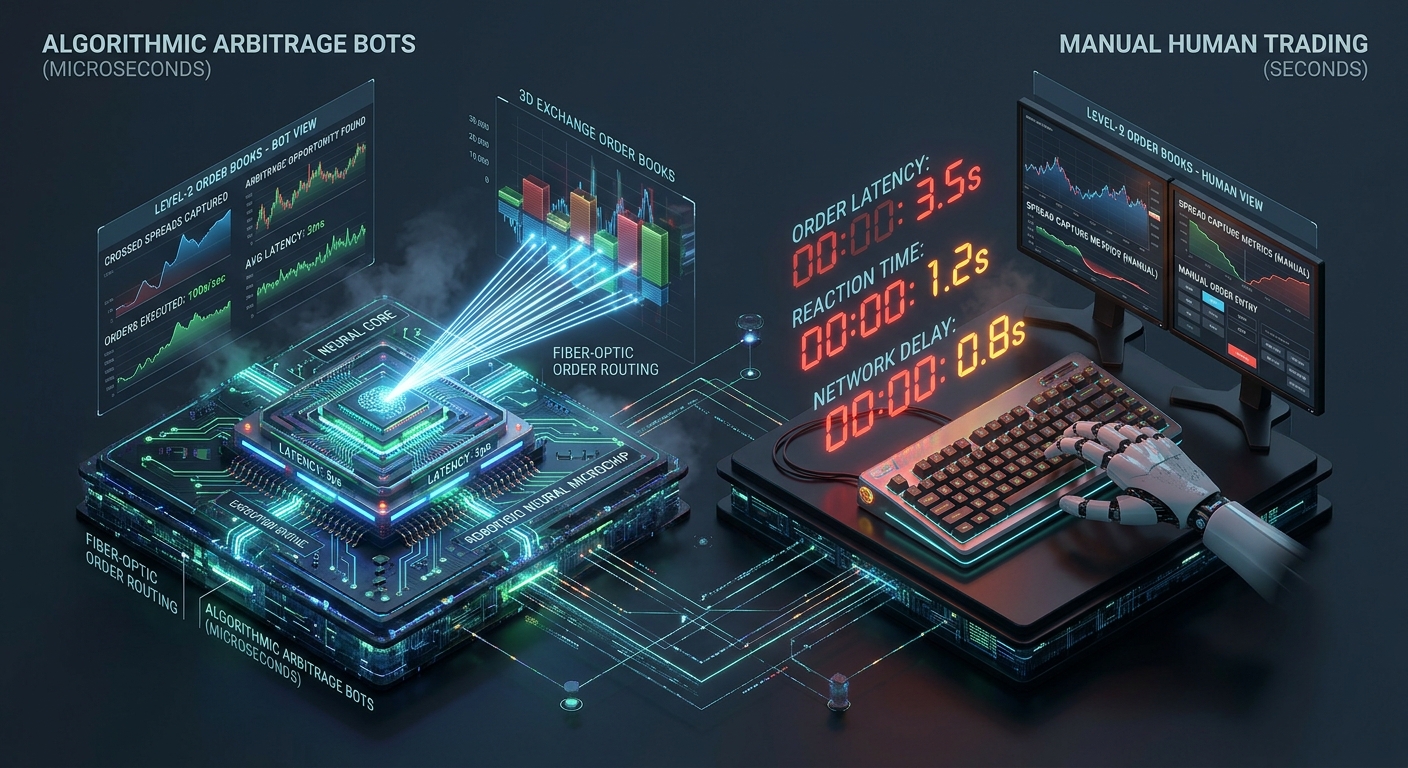 Arbitrage Bots vs. Manual Trading: Who Actually Captures the Spread First? (Latency & Execution Breakdown)
