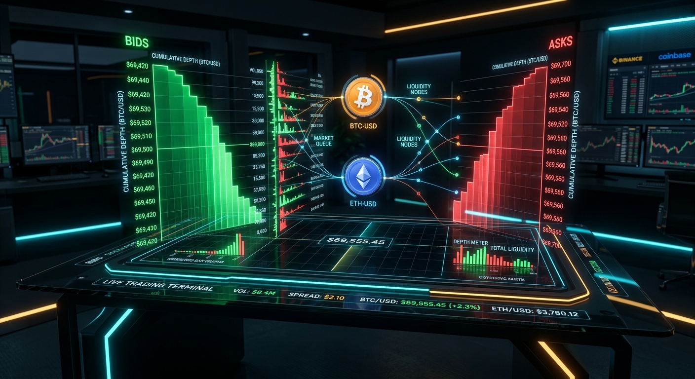 Crypto Order Book Liquidity: Understanding Market Depth, Bid-Ask Walls, Slippage Risk, and Liquidity Disparities Across Exchanges