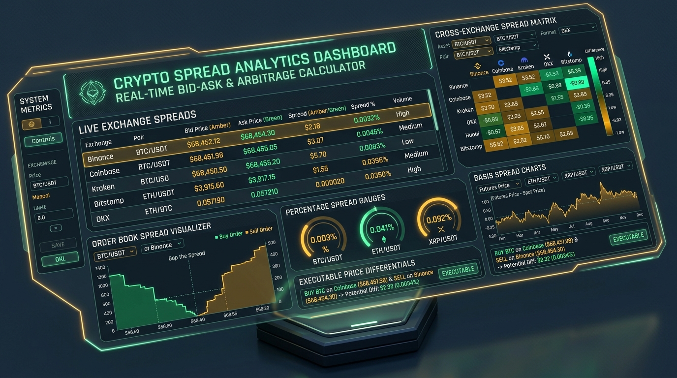 Crypto Spread Calculator: How to Measure Bid-Ask Gaps, Cross-Venue Basis & True Execution Friction