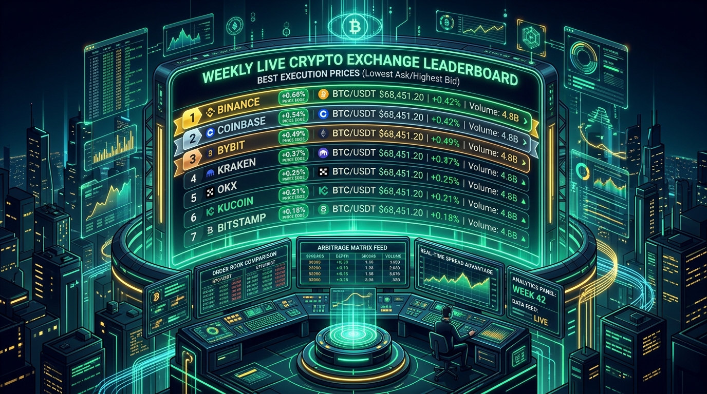 Live Leaderboard: Global Crypto Exchanges Ranked by Best Execution & Price Competitiveness (Weekly Edition)